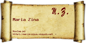 Maria Zina névjegykártya